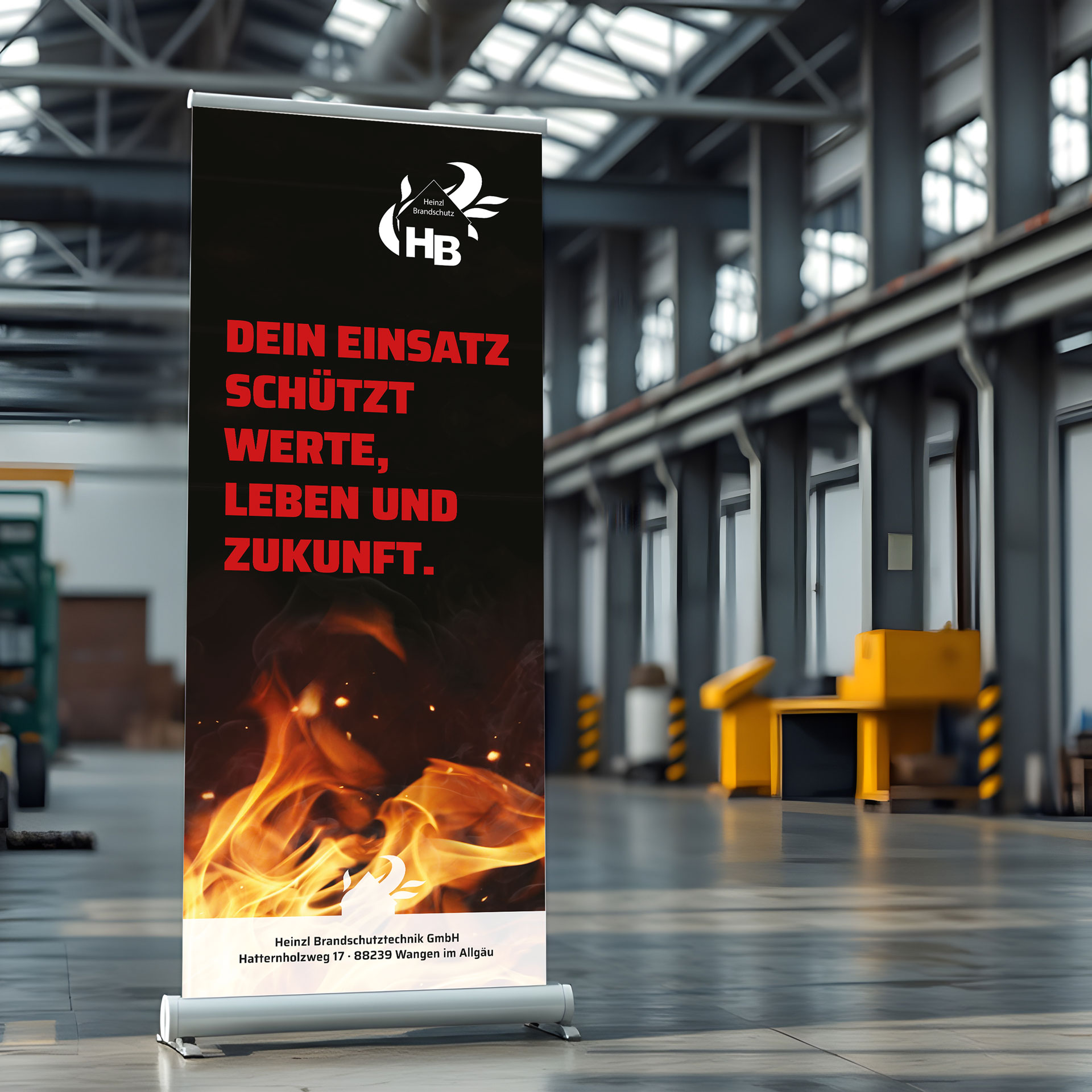 die KENNste! – Roll-up-Bannergestaltung für Heinzl Brandschutztechnik, inkl. Druckabwicklung