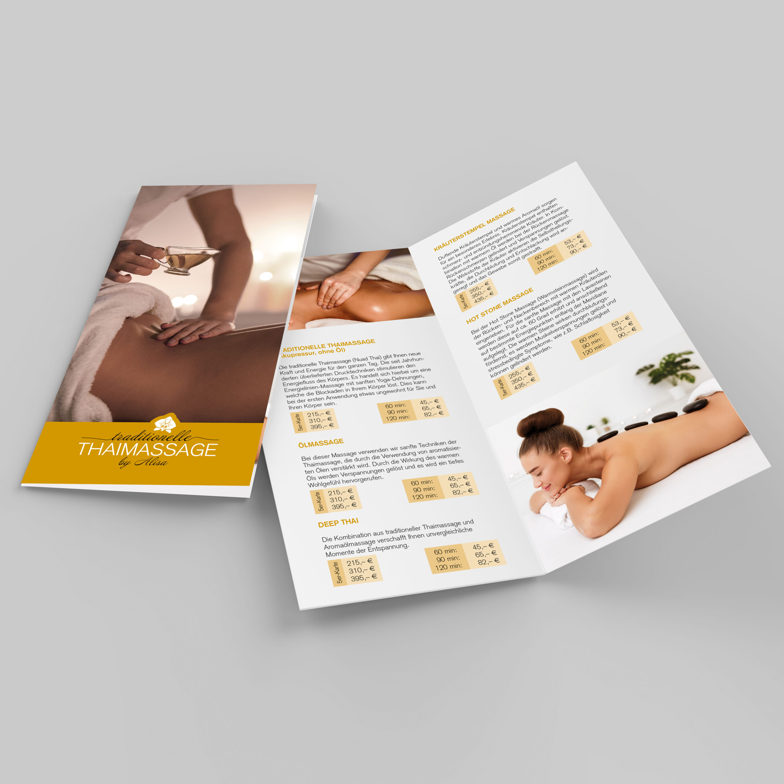 die KENNste! – traditionelle Thaimassage by Alisa – Gestaltung und Druckabwicklung des Angebot-Fylers