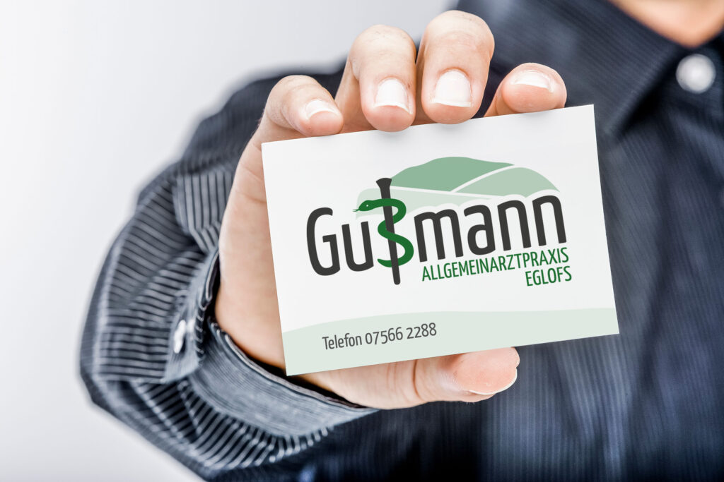 Corporate Design für die Arztpraxis Gußmann in Eglofs, Visitenkarte